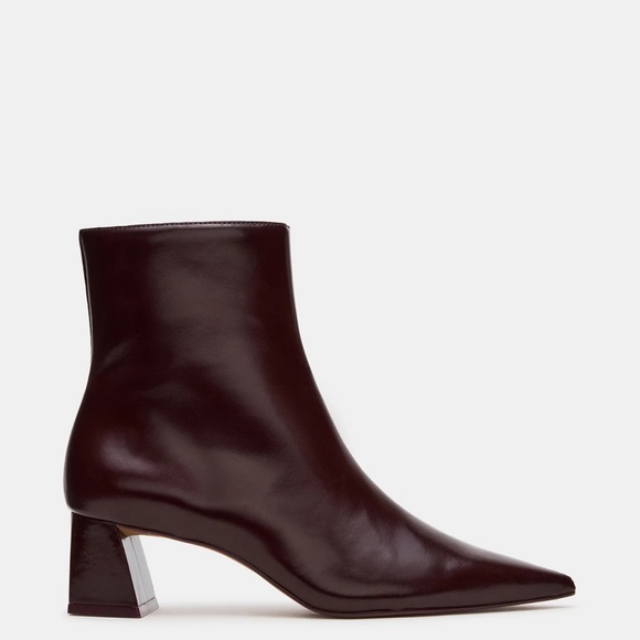 Steve Madden Ashli Wine Leather Ankle Booties - Picture 3 of 5